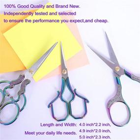 img 1 attached to 3 Pack of Small Scissors for Sewing, Colorful Embroidery & DIY Crafts - Stainless Steel, Sharp Pointed Tips, Ideal for Thread Cutting, Needlework, Yarn & Sewing