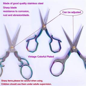 img 2 attached to 3 Pack of Small Scissors for Sewing, Colorful Embroidery & DIY Crafts - Stainless Steel, Sharp Pointed Tips, Ideal for Thread Cutting, Needlework, Yarn & Sewing