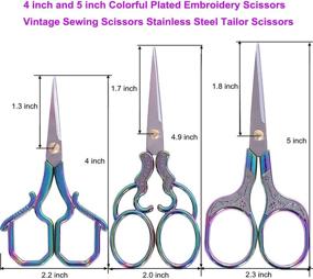 img 3 attached to 3 Pack of Small Scissors for Sewing, Colorful Embroidery & DIY Crafts - Stainless Steel, Sharp Pointed Tips, Ideal for Thread Cutting, Needlework, Yarn & Sewing