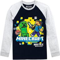 👕 minecraft boys long sleeve shirt size logo