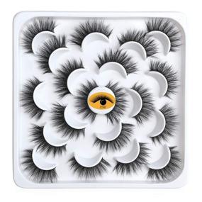 img 4 attached to 10 Pairs of 3D Faux Mink False Eyelashes: Long, Soft, Fluffy, Wispy, Natural – Handmade & Reusable for Thick, Dramatic Look Lashes – Makeup Essential