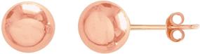 img 4 attached to Ritastephens 14k Rose Pink Gold Ball Stud Post Earrings in Various Sizes - 3, 4, 5, 6, 7, 8mm