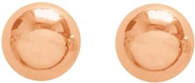 img 3 attached to Ritastephens 14k Rose Pink Gold Ball Stud Post Earrings in Various Sizes - 3, 4, 5, 6, 7, 8mm