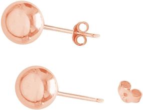 img 2 attached to Ritastephens 14k Rose Pink Gold Ball Stud Post Earrings in Various Sizes - 3, 4, 5, 6, 7, 8mm
