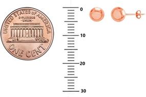 img 1 attached to Ritastephens 14k Rose Pink Gold Ball Stud Post Earrings in Various Sizes - 3, 4, 5, 6, 7, 8mm