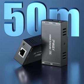 img 1 attached to 🔌 Удлинитель HDMI - диапазон 165 футов, расширение видео 1080P@60Hz по одиночному кабелю Cat5e/6, синхронная передача аудио и видео, поддержка 3D, POC, совместимость с EDID.