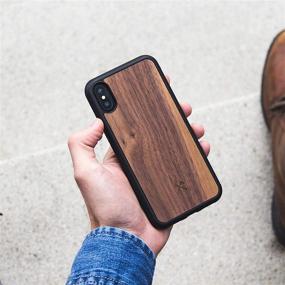 img 1 attached to Woodcessories iPhone X/Xs Walnut Case - EcoBump, Made of Real Wood