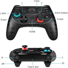 img 3 attached to 🎮 Enhanced Gaming Experience with Wireless Switch Pro Controller for Nintendo Switch/Switch Lite – Turbo, Gyro Axis, Motion & Vibration Shock