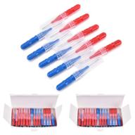 100 count interdental slim brush with toothpick, flossing head for oral dental hygiene logo