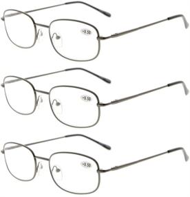 img 4 attached to Eyekepper Metal Frame Reading Glasses 3 Pair Valupac Metal Readers +3.0 with Spring Hinged Arms