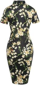 img 2 attached to 👗 Sakaly Women's Vintage Office Mandarin Dress - A Timeless Choice for Women's Clothing