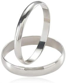 img 4 attached to 💍 Комплект классических гладких колец-обещаний: серебряные обручальные кольца с покрытием, удобные тонкие кольца для женщин и мужчин