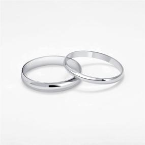 img 3 attached to 💍 Комплект классических гладких колец-обещаний: серебряные обручальные кольца с покрытием, удобные тонкие кольца для женщин и мужчин