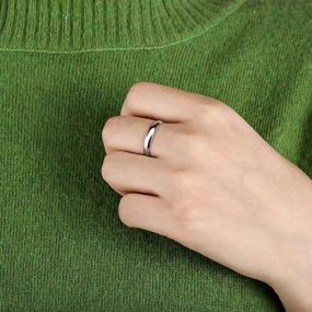 img 1 attached to 💍 Комплект классических гладких колец-обещаний: серебряные обручальные кольца с покрытием, удобные тонкие кольца для женщин и мужчин