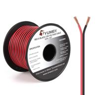 гибкий проводной удлинительный кабель 16awg для 12v/24v dc светодиодных лент, tyumen 100ft 2pin 2 цвета красно-черный электрический провод для подключения проводки, идеально подходит для ленточного освещения ламп. логотип