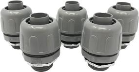img 1 attached to 🔌 UL Listed Sealproof 1/2-Inch Non-metallic Liquid Tight Straight Electrical Conduit Connector Fitting, 5-Pack - 1/2" Diameter