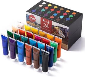 img 4 attached to 🎨 Demengite Acrylic Paint Set - 24 Assorted Colors for Paper, Canvas, Wood & More - High-Quality Non Fading Pigments - Perfect for Beginners, Kids & Students - 1.2fl oz (36 ml)