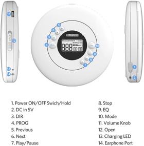 img 3 attached to 🎧 Ultimate Portable CD Player: Rechargeable with LCD Display, Anti-Skip, AUX Cable, Headphones Included - Lightweight & Sport Ready!