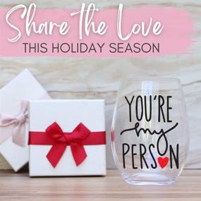 img 3 attached to 🍷 Celebrimo 15oz Stemless Wine Glass - Best Friends Christmas Gift: Greys Anatomy Wine Glass as Unique I Love You Gift For Her - Friendship & Sister Gift - Your My Person Present