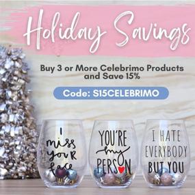 img 1 attached to 🍷 Celebrimo 15oz Stemless Wine Glass - Best Friends Christmas Gift: Greys Anatomy Wine Glass as Unique I Love You Gift For Her - Friendship & Sister Gift - Your My Person Present