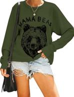 blooming jelly women's loose mama bear crewneck pullover sweatshirt with cute long sleeves логотип