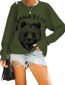 img 4 attached to Blooming Jelly Women's Loose Mama Bear Crewneck Pullover Sweatshirt with Cute Long Sleeves