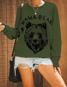 img 3 attached to Blooming Jelly Women's Loose Mama Bear Crewneck Pullover Sweatshirt with Cute Long Sleeves