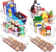 🍎 utopia home refrigerator organizer bins - complete set of 6 fridge bins & 2 egg holders - plastic storage containers ideal for pantry, freezers, countertops & cabinets логотип