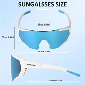 img 1 attached to 🕶️ Premium Polarized Sports Cycling Sunglasses for Ultimate UV Protection | Men and Women | UV 400 | 3 Interchangeable Lenses