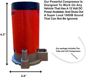 img 2 attached to Lebogner Single Trumpet Air Horn - Super Loud 150DB Compressor for Trucks, SUVs, Cars, Boats, and Trains - Includes Mounting Hardware (Relay, Switch, and Wiring Kit Not Included)