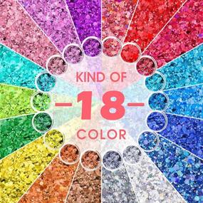 img 2 attached to ⭐️ Thrilez Chunky Glitter for Resin - 18 Color Holographic Chunky Glitter Sequins Craft Powder - Tumbler, Nail Art, Slime Decoration - 0.35oz/Pack