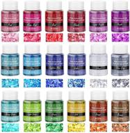 ⭐️ thrilez chunky glitter for resin - 18 color holographic chunky glitter sequins craft powder - tumbler, nail art, slime decoration - 0.35oz/pack logo