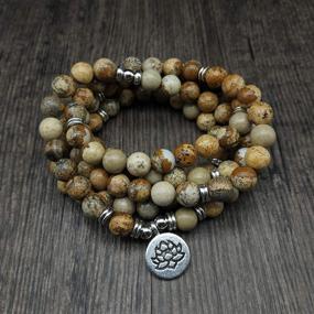 img 2 attached to Lotus Charm Yoga Mala Bracelet - 108 Natural Beads for Self-Discovery