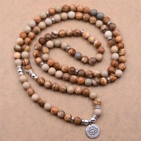 img 3 attached to Lotus Charm Yoga Mala Bracelet - 108 Natural Beads for Self-Discovery