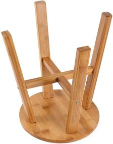 img 1 attached to 🪑 2-Pack 12.6 Inches Bamboo Step Stool Set - Multipurpose Bamboo Foot Stools for Garden, Living Room, Kitchen, Bathroom, Bedroom