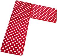 🔴 aboo memory foam kitchen rugs - red non-slip mats with white dots - 2-piece set (15.7"×23.6" + 15.7"×47.2" red) logo