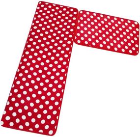 img 4 attached to 🔴 Aboo Memory Foam Kitchen Rugs - Red Non-Slip Mats with White Dots - 2-Piece Set (15.7"×23.6" + 15.7"×47.2" Red)