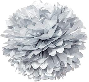 img 3 attached to 🎉 HMXPLS Set of 10 Silver Tissue Hanging Paper Pom-Poms - Flower Ball Wedding Party Outdoor Decoration Craft Kit with Premium Tissue Paper Pom Pom Flowers