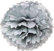 🎉 hmxpls set of 10 silver tissue hanging paper pom-poms - flower ball wedding party outdoor decoration craft kit with premium tissue paper pom pom flowers логотип