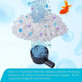 img 3 attached to 🐟 AQQA Fluidized Moving Bed Filter: Submersible Sponge Filter with Air Stone for Ultra-Silent Dissolved Oxygen Supply – Ideal for Freshwater and Saltwater Aquariums