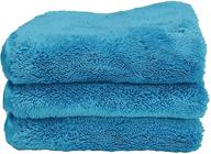 🔒 eurow double density microfiber soft fluffy absorbent shag towels - scratchless cleaning, drying, and detailing - 700gsm, 12 x 16 inches - 3 pack logo
