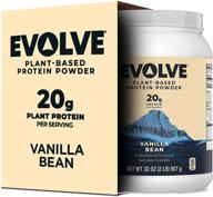 🌱 протеиновый порошок на базе растительных продуктов evolve vanilla bean - 20 г веганского протеина, без молочных продуктов, без искусственных ароматизаторов, не гмо, 3 г клетчатки, 2 фунта (упаковка может отличаться) логотип