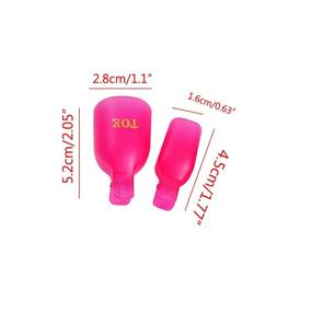 img 2 attached to 💅 10PCS Reusable Toenail Nail Art Soak Off Cap Clip UV Gel Polish Remover Tool - Hot Pink