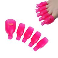 💅 10pcs reusable toenail nail art soak off cap clip uv gel polish remover tool - hot pink logo