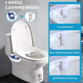 img 2 attached to 🚽 Premium Bidet Toilet Seat Attachment - Dual Nozzle Nebulastone Non-Electric Bidet Spray, Self Cleaning, Adjustable Pressure Control - Ideal for Sanitary and Feminine Wash - Easy to Install