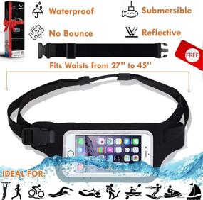 img 1 attached to 🏊 Waterproof Running Swimming Belt Fanny Pack with Touchscreen Cover - IPX8 Rated Dry Waist Bag Pouch for iPhone 7 8 X 11 12 13 Plus & Android Samsung – Perfect for OCR, Skiing, Beach, Pool, Kayaking, Rafting, and More!