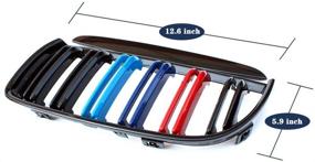 img 1 attached to SNA E90 Grill M Color Compatible For 2004-2008 BMW 3 Series E90 E91 (Double Slats M Color Kidney Grill