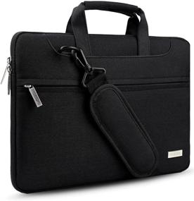 img 4 attached to Spill-Resistant Hseok Laptop Shoulder Bag: 13-13.3 Inch Briefcase for MacBooks, XPS 13, Surface Book, with Shoulder Strap - Black