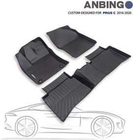 img 4 attached to 🚗 Toyota Prius Prime 2016-2022 All Weather Car Mats: ANBINGO Car Carpet, Odorless TPE Liners in Black