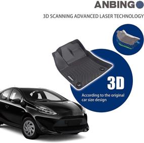 img 2 attached to 🚗 Toyota Prius Prime 2016-2022 All Weather Car Mats: ANBINGO Car Carpet, Odorless TPE Liners in Black